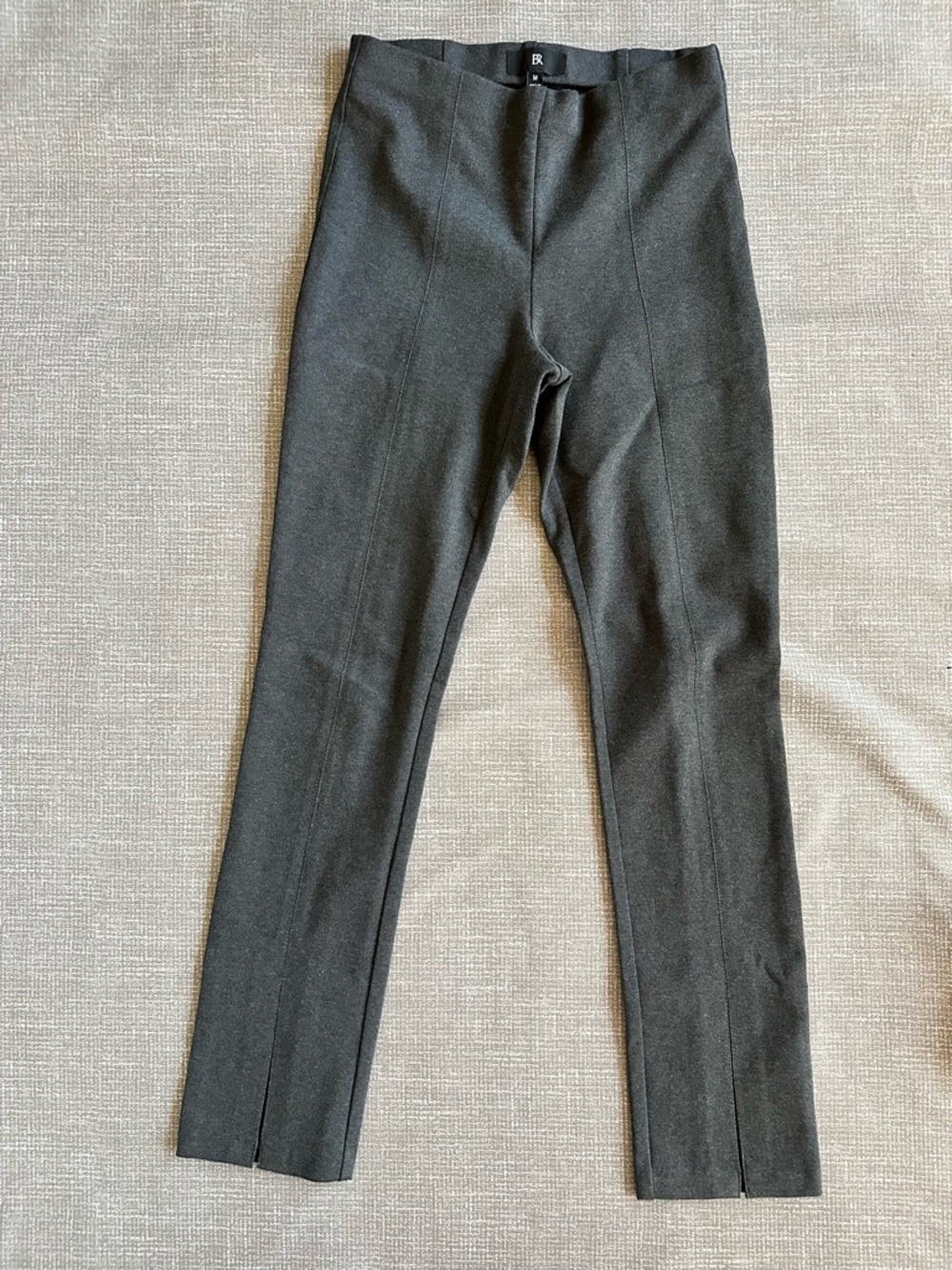 Banana Republic Women’s Pull-On Ponte Knit Pants Size‎ M Black Ankle Split Hem